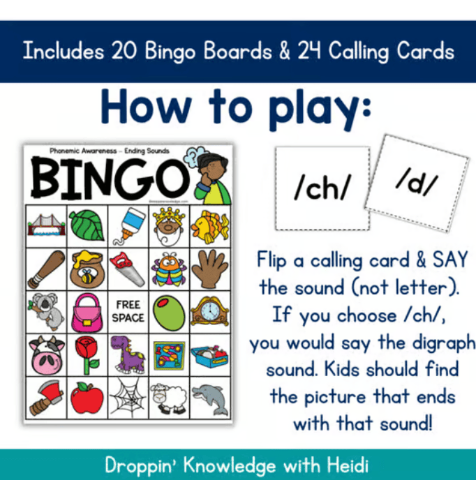 Phonemic Awareness BINGO - ENDING SOUNDS - Image 2